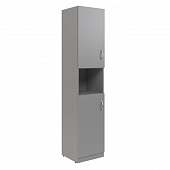 Шкаф колонка с 2-мя глухими малыми дверьми SR-5U.4(L) серый 386*375*1815 Simple | Защита-Офис - интернет-магазин сейфов, кресел, металлической 